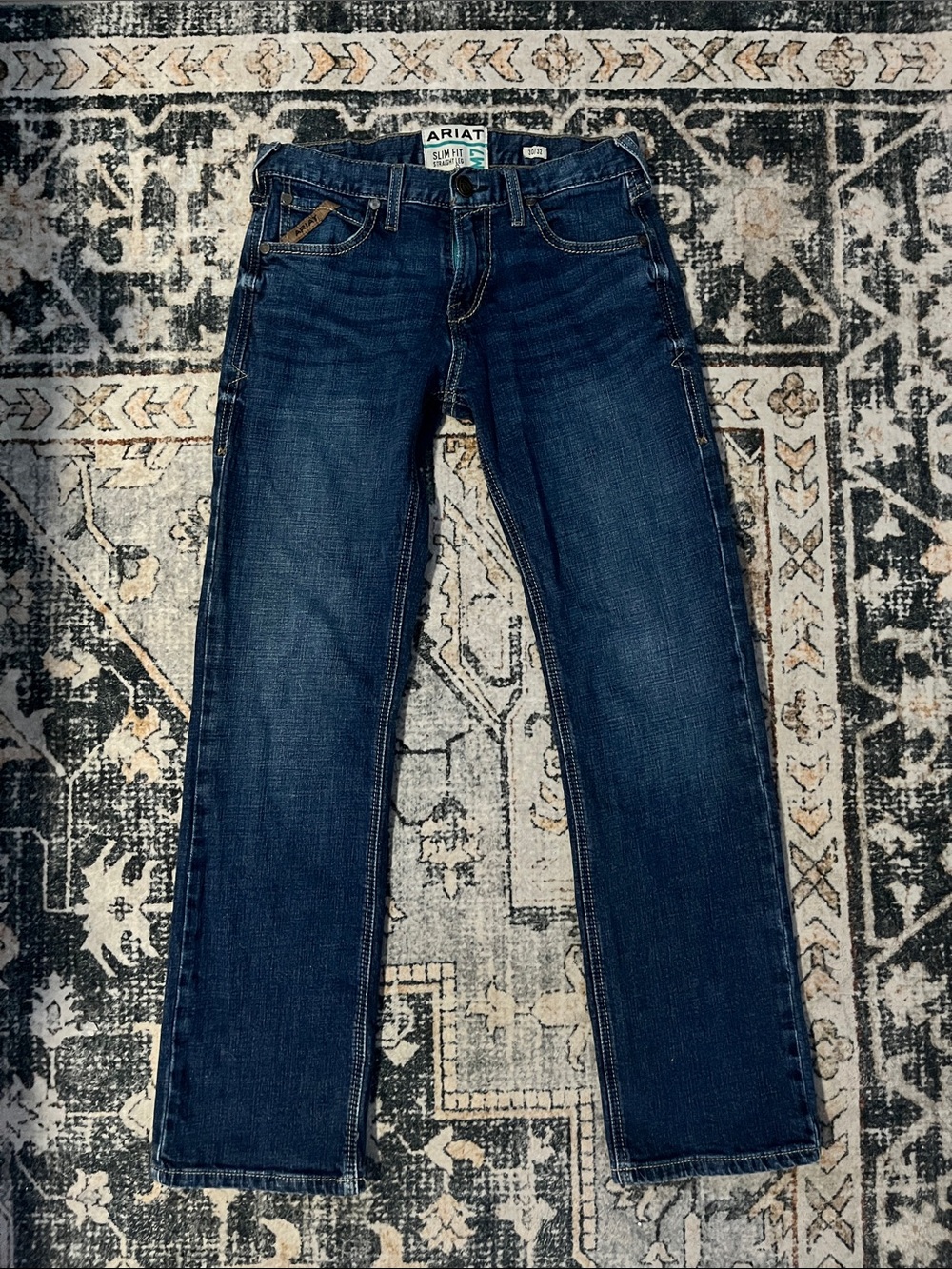 Ariat M7 Men's Slim Tucker Straight Leg Quest Western Indigo Denim 10051870